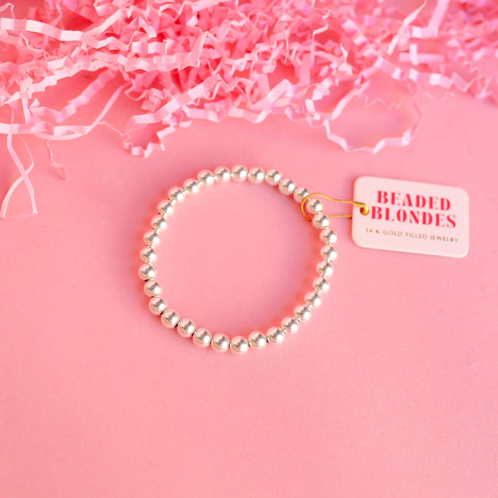 6MM Silver Beaded Bracelet