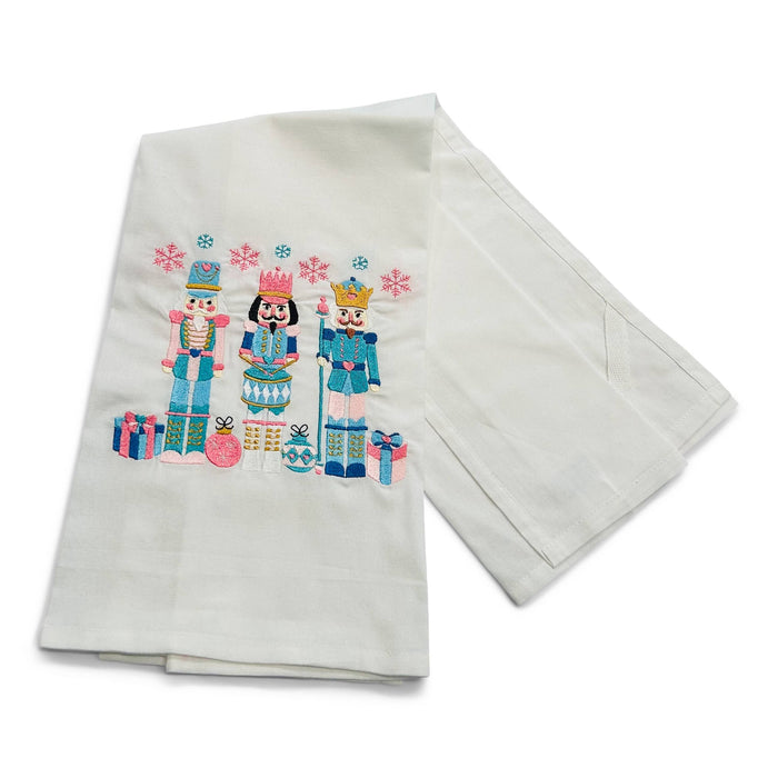 Towel - Trio Jeweled Nutcrackers on white