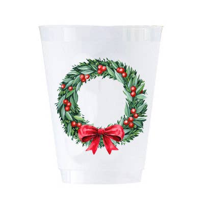 Shatterproof Cups, Berry Christmas Wreath