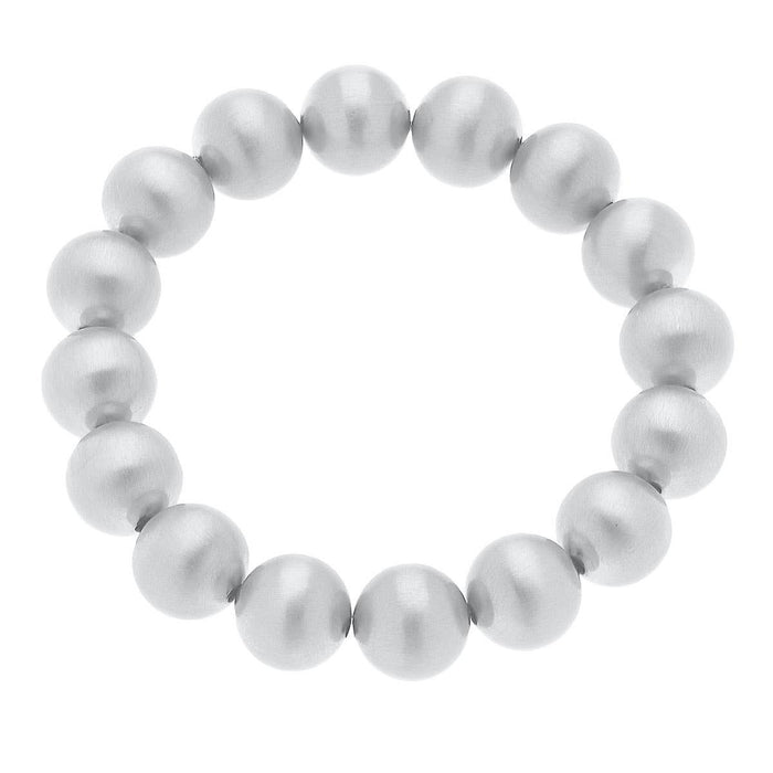 Phoebe Ball Bead Stretch Bracelet, Silver