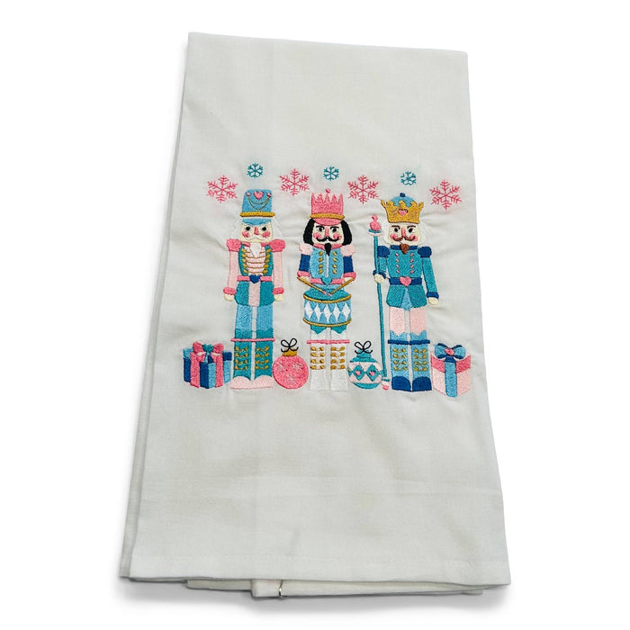 Towel - Trio Jeweled Nutcrackers on white