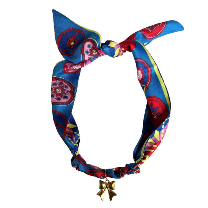 Wynne scarf necklace, Blue