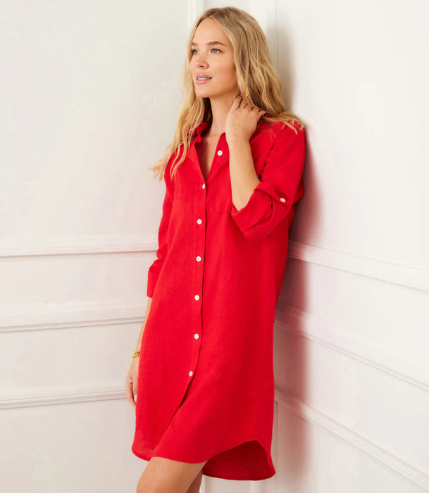 Karen Kane Linen Shirtdress, Cherry