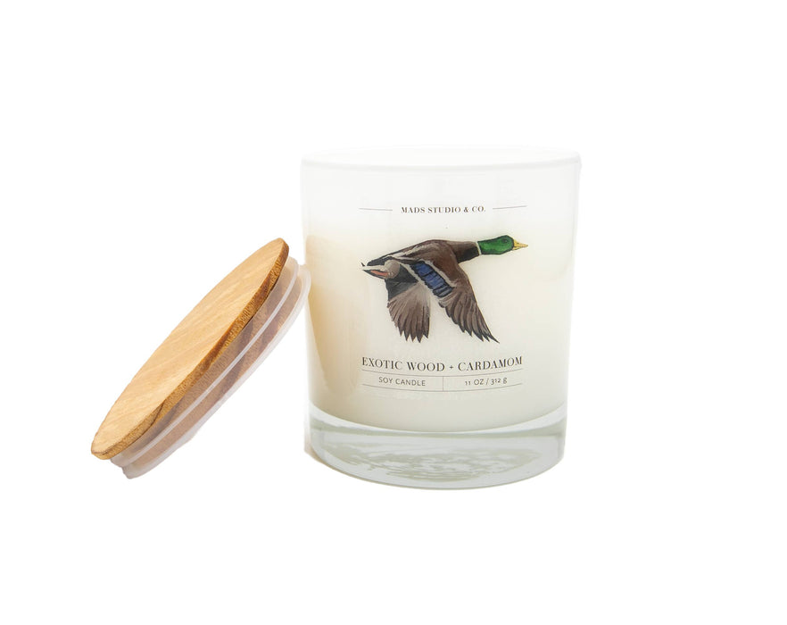 Mallard Exotic Wood & Cardamom Soy Candle – 11 oz