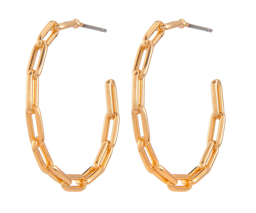 Earrings, Chain Hoops