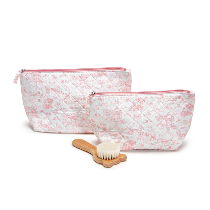 Toile Pouch Set, Pink or Blue