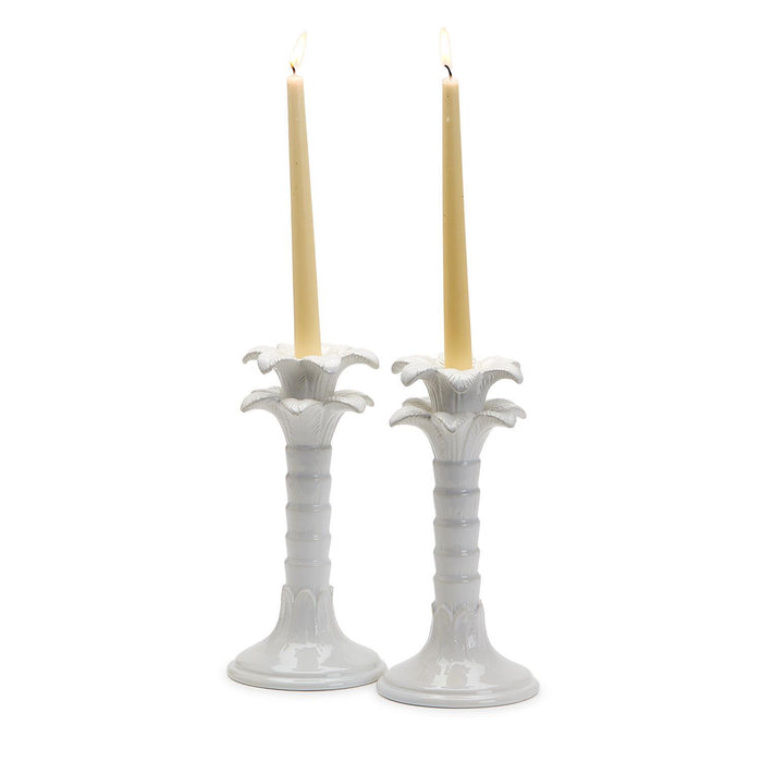 Palm Leaf Candle Sticks set of two