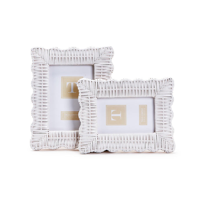 Photo Frame, White Wicker