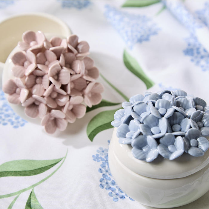Hydrangea Trinket Jewelry Box with Lid, 2 Colors