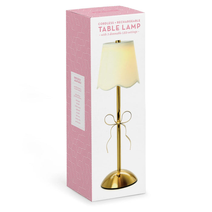 LED Portable Cordless Gold Bow Table Lamp in Gift Box