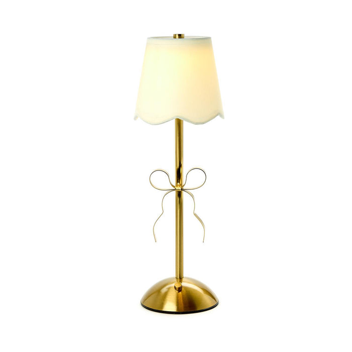 LED Portable Cordless Gold Bow Table Lamp in Gift Box