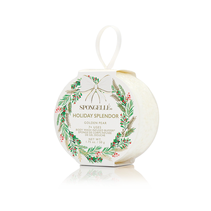 Spongelle Golden Pear Holiday Wreath Body Buffer