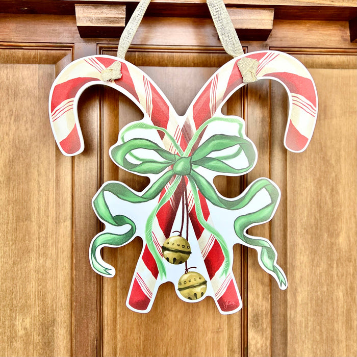 Door Hanger, Crossed Candy Canes
