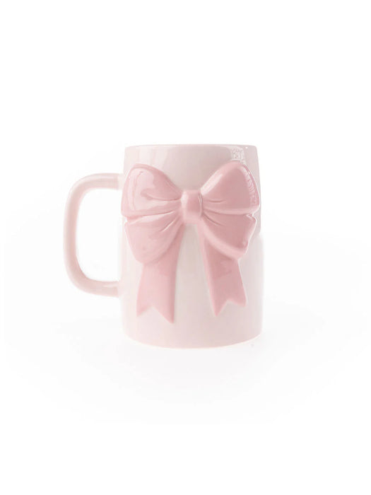 Ceramic Bow Coffee Mug, Pink