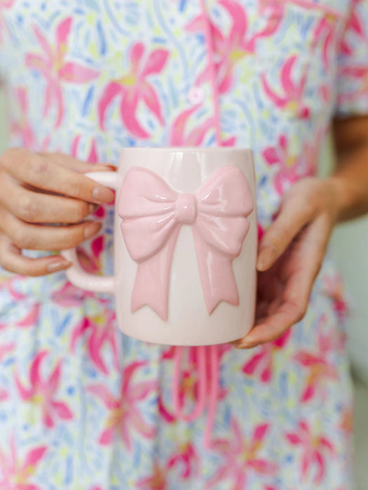 Ceramic Bow Coffee Mug, Pink