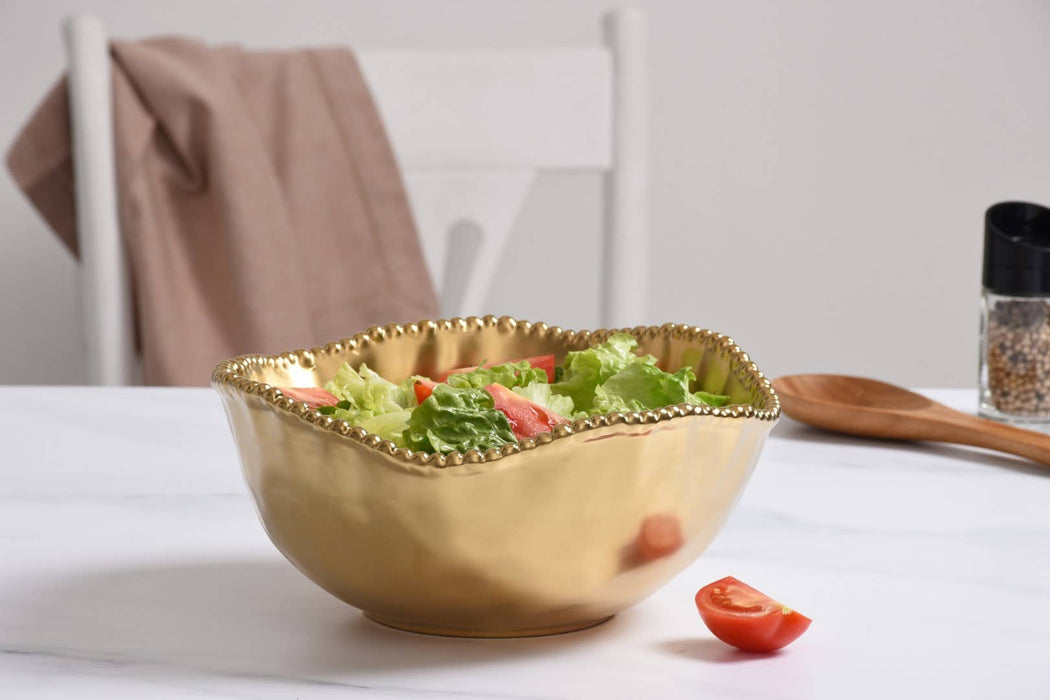 Pampa Bay Large Salad Bowl, Gold