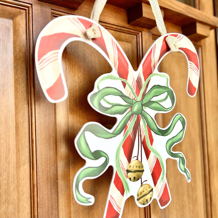 Door Hanger, Crossed Candy Canes