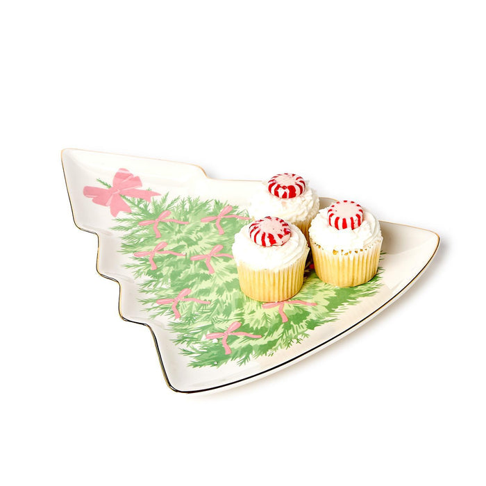 Bow-tiful Christmas Tree Shaped Plate