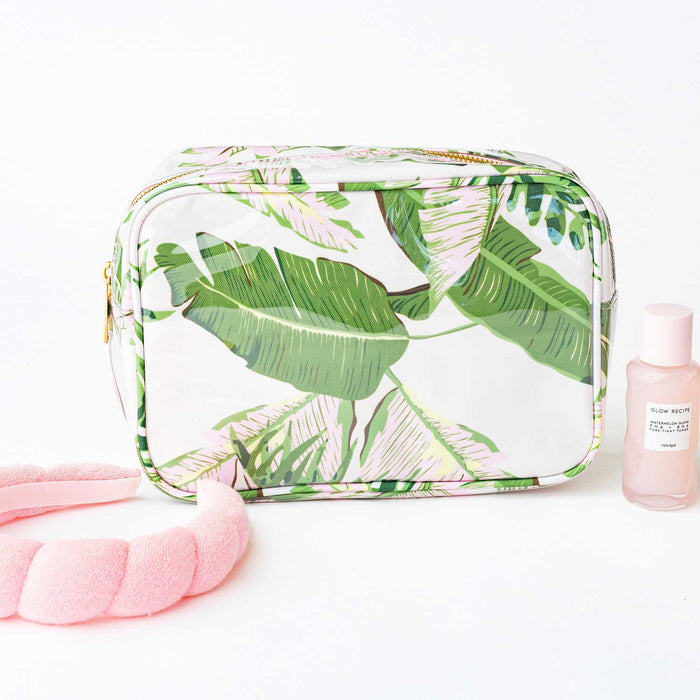 Clear Coated Rectangular Cosmetic, Natural Botanical