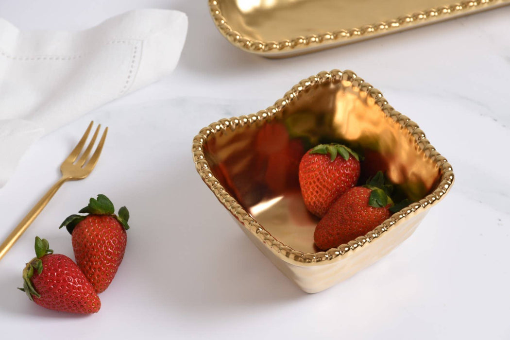 Pampa Bay Square Snack Bowl, Gold