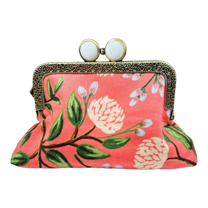 Credit Card Clutch - PEONY Sorbet