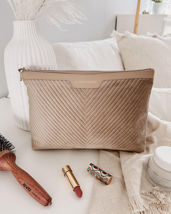 Bessie Makeup Bag, Velvet Malt