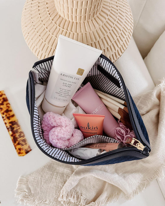 Bessie Makeup Bag, Velvet Navy