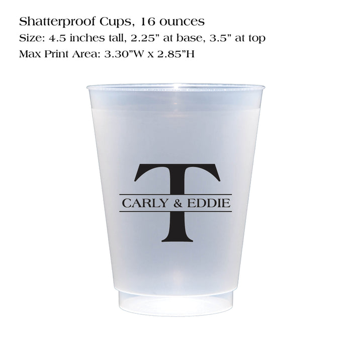 Shatterproof Cup, Bold Initial