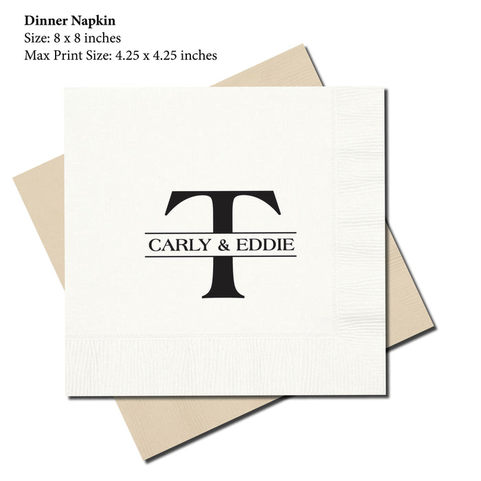 Dinner Napkin, Bold Initial