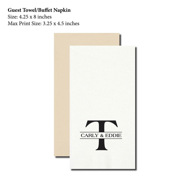 Guest Towel Napkin, Bold Initial