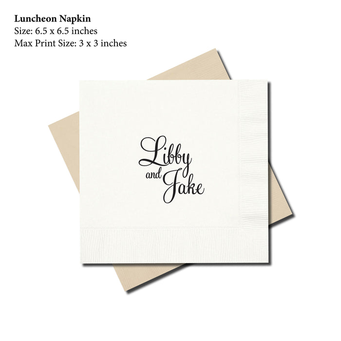 Luncheon Napkin, Casual Script