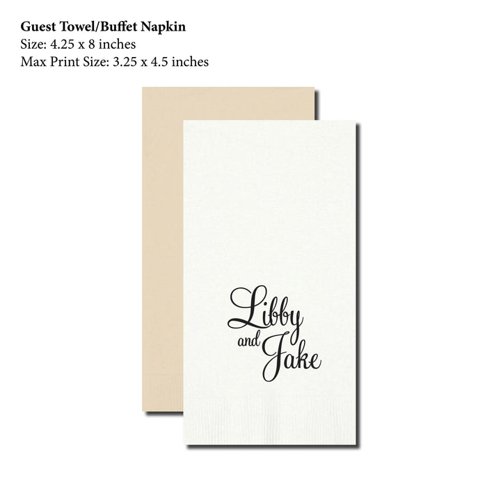 Guest Towel Napkin, Casual Script