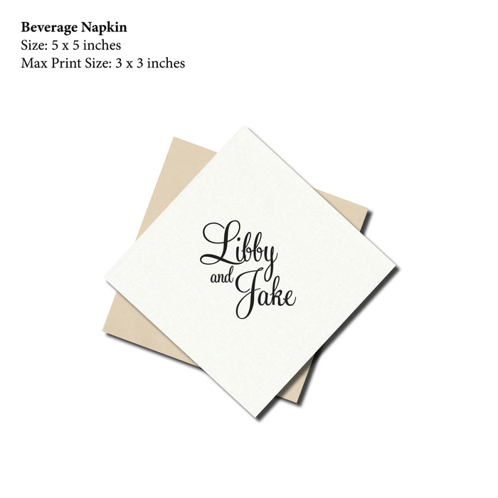 Cocktail Napkin, Casual Script