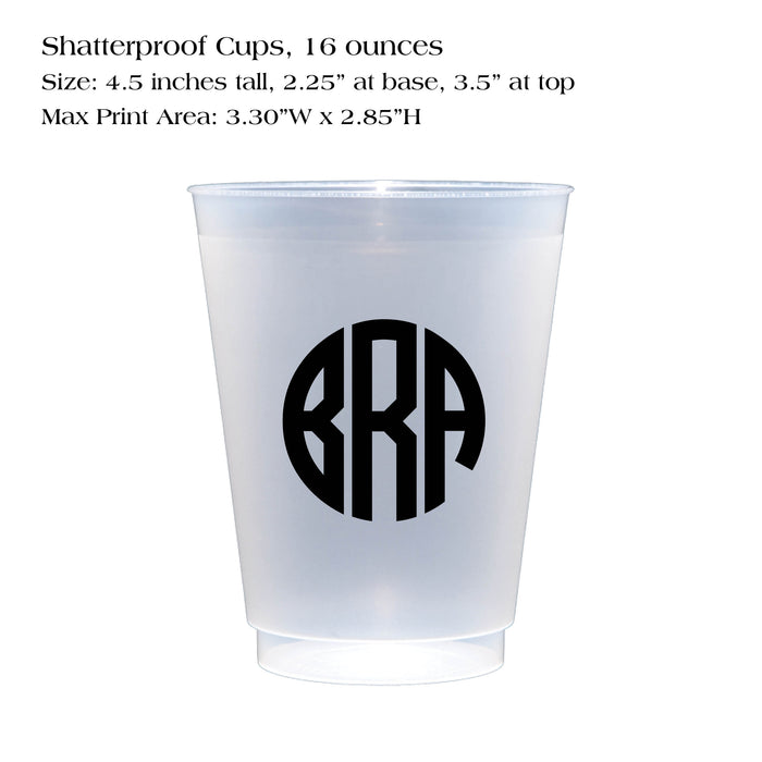 Shatterproof Cup, Circle Monogram