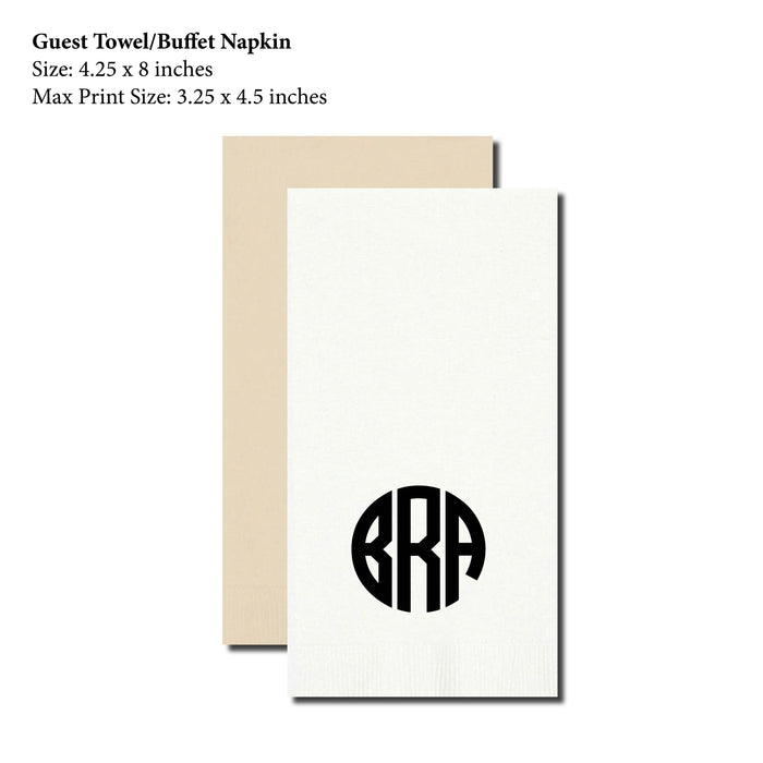 Guest Towel Napkin, Circle Monogram
