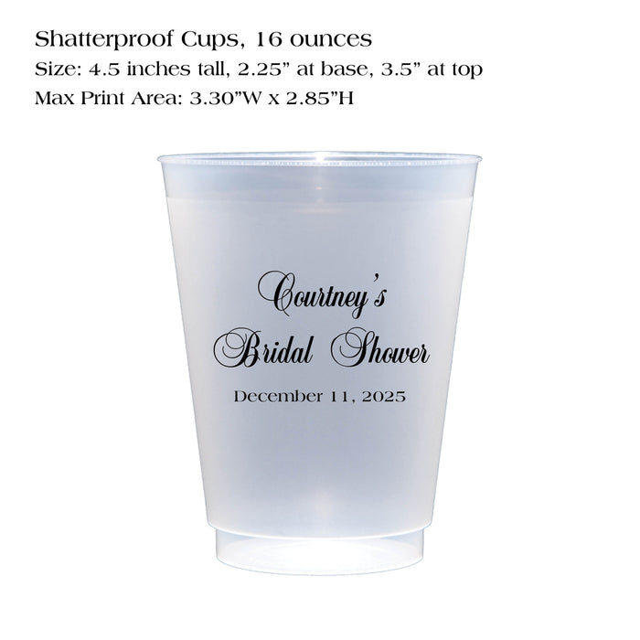 Shatterproof Cup, Elegant Script