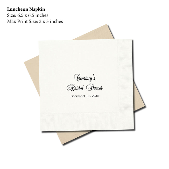 Luncheon Napkin, Elegant Script