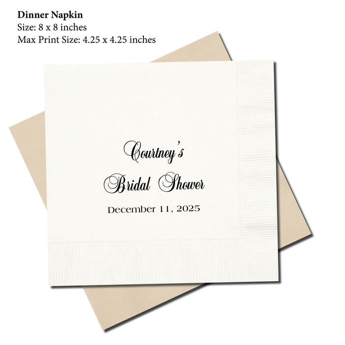 Dinner Napkin, Elegant Script