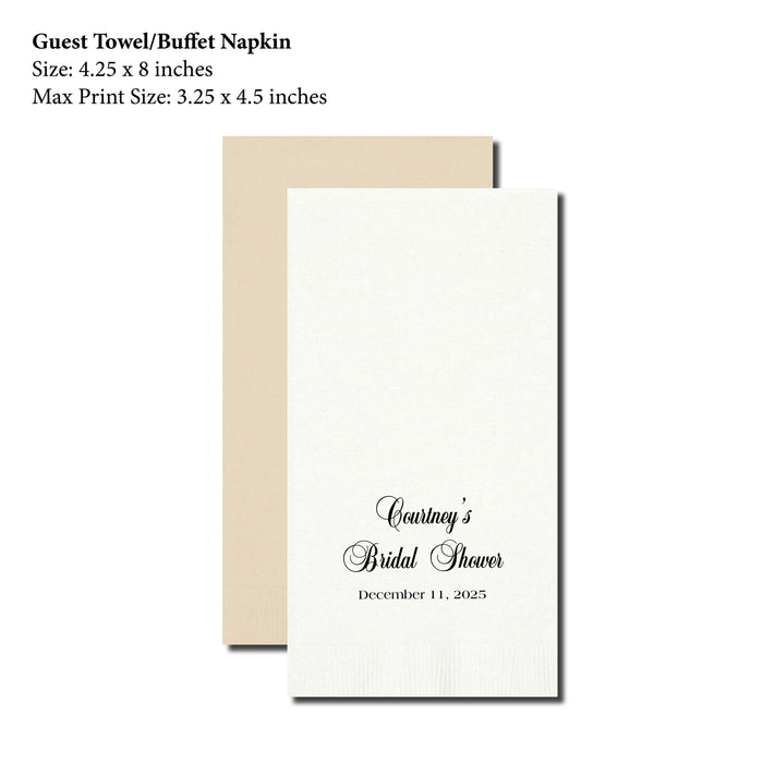 Guest Towel Napkin, Elegant Script