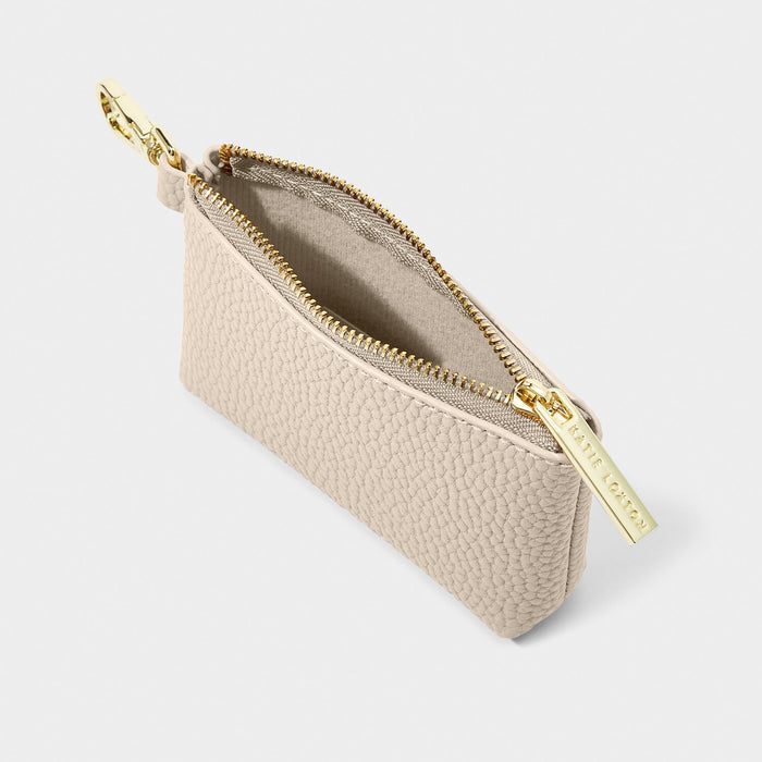 Evie Clip On Coin Purse, Light Taupe