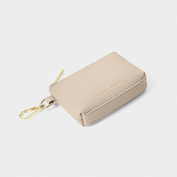 Evie Clip On Coin Purse, Light Taupe