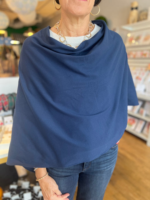 Cotton Poncho, Navy