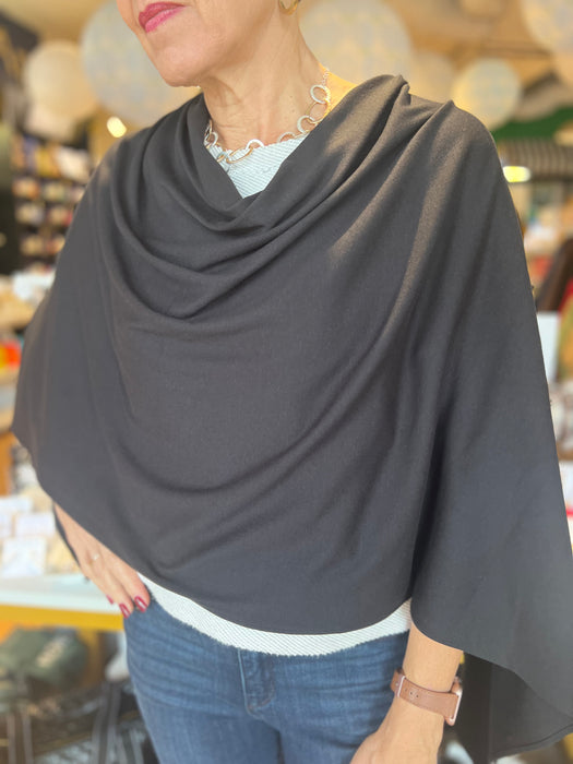 Cotton Poncho, Charcoal