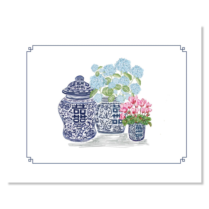 Boxed Folded Notes, Ginger Jar Trio