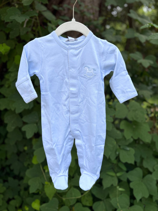 Rocking Horse Footie, Light Blue
