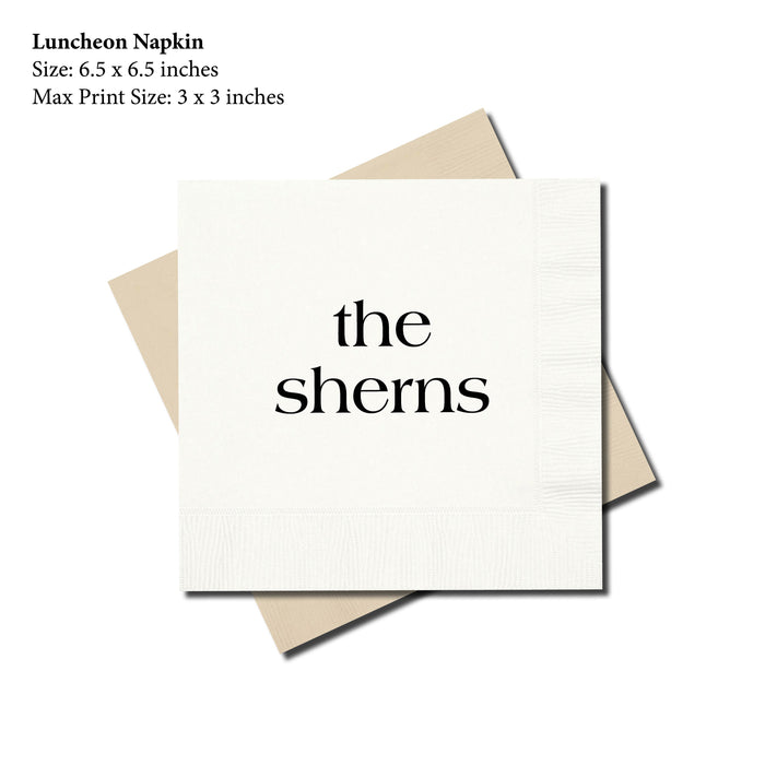 Luncheon Napkin, Lowercase Name