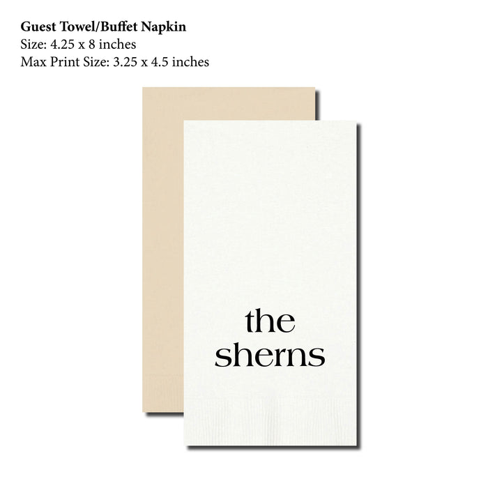 Guest Towel Napkin, Lowercase Name