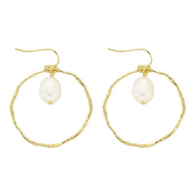 Earrings, Nox, Gold Pearl