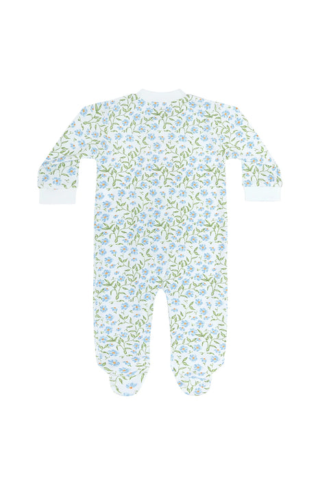 Blue Vines Zipper Footie