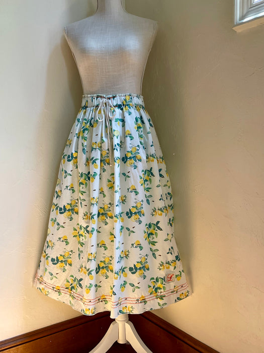French Market Skirt, Long, Petite Lemons Maxi
